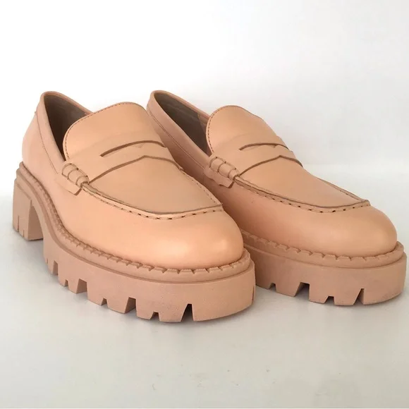 Free People Lyra Lug Sole Loafer Shoes in Cantaloupe - Picture 2 of 11